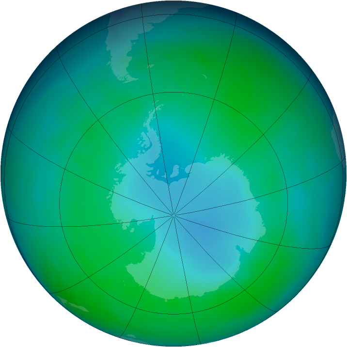 Antarctic ozone map for May 2009